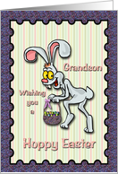 Easter - Grandson - Rabbit with Candy Egg Basket card