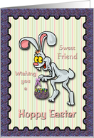 Easter - Friend - Rabbit with Candy Egg Basket card