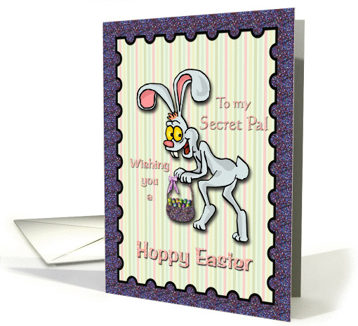Easter - Secret Pal - Rabbit with Candy Egg Basket card (770720)