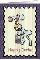 Hoppy Easter to anyone - Rabbit with Candy Egg Basket card