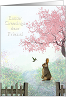 Easter - Friend - Rabbit + Hummingbird - Springtime card