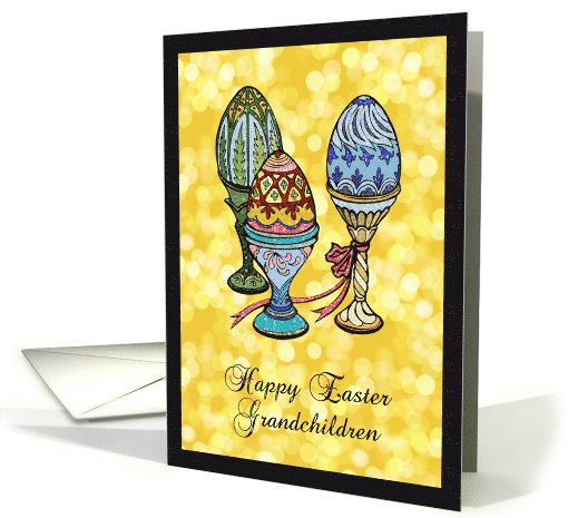 Easter - Grandchildren - Trio of Painted Eggs card (774299)