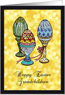 Easter - Grandchildren - Trio of Painted Eggs card