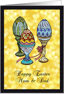 Easter - Mom and Dad - Trio of Painted Eggs card