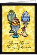 Easter - Godparents - Trio of Painted Eggs card