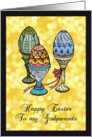 Easter - Godparents - Trio of Painted Eggs card