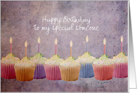 Birthday - Secret Pal - Sweet Decorated Cupcakes card