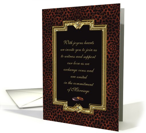 Wedding Ceremony Invitation - Animal Print card (785380)