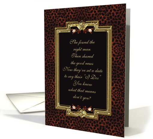 Bachelorette Party Invitation - Animal Print card (785805)