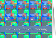 Thank you - Volunteer - Retro Pattern Design card