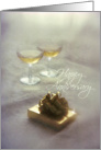 Anniversary - Romantic Gift & Champagne Glasses card