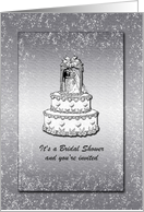 Bridal Shower Invitation - Wedding Cake - Bride and Groom card