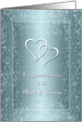 Congratulations - Bride - Groom - Two Hearts card