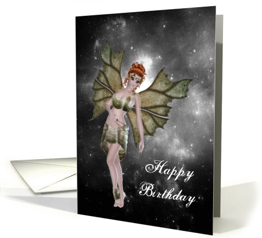 Birthday - Fairy Redhead in the Night Sky card (802870)