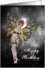 Birthday - Fairy Redhead in the Night Sky card