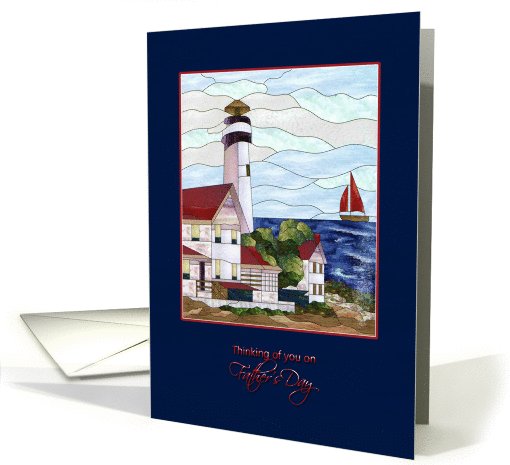 Father's Day - Lighthouse - Boat - Scenery card (821475)