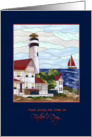 Father’s Day - Across the miles - Lighthouse - Boat - Scenery card