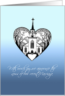 Announcement - Just Married - Church Scenery in a Heart card