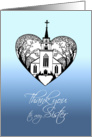 Thank you - Maid of honor - Sister - Church Scenery in a Heart card