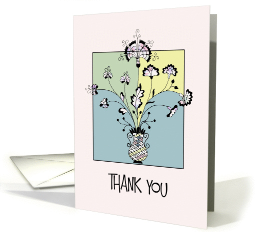 Thank you - Being in my Wedding - Art Deco Style Flowers card (844472)