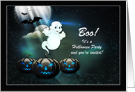 Invitation - Halloween Party - Pumpkin Ghost card
