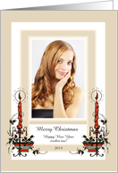 Christmas - Vintage Candles with Holly card