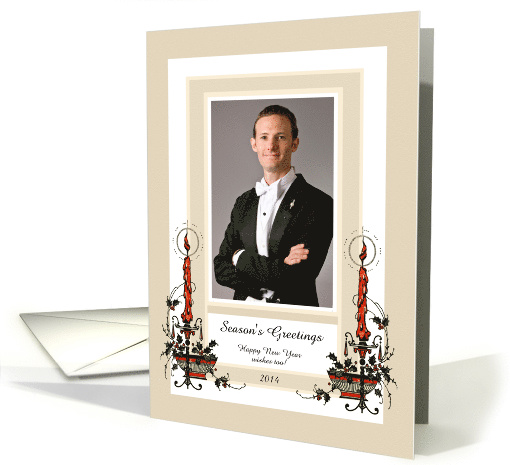 Customizable Christmas Candle - Holiday Greetings card (849223)