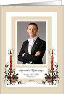 Customizable Christmas Candle - Holiday Greetings card