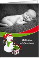 Christmas Season - Any Age - Snowman Photo Card