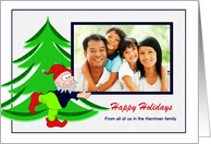 Happy Holidays - Happy Elf + Photo card Frame card