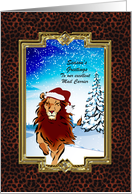 Christmas - Postal Carrier - Holiday Lion card
