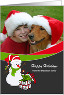Customizable - Any Christmas Holiday - Snowman card