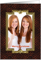 Christmas Season - Leapord Print - Photo Card