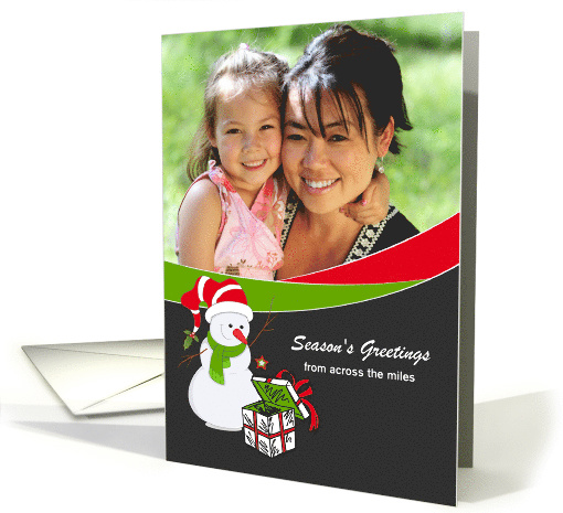 Christmas - Snowman + Gift - Across the miles card (852785)