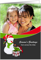 Christmas - Snowman + Gift - Across the miles card