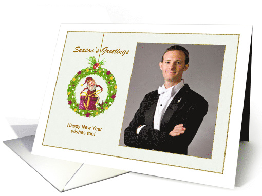 Christmas - Elf in a Wreath card (852887)