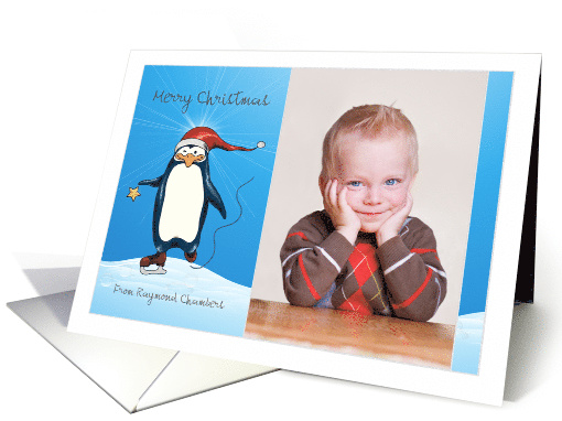 Christmas - Penguin Ice Skates With You - Photo card (852922)