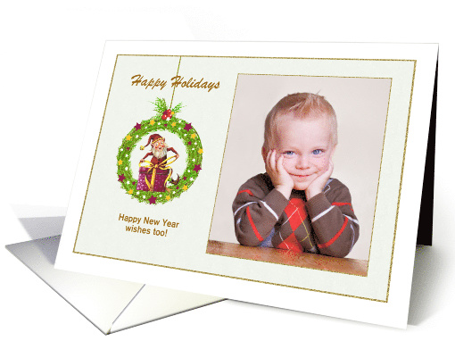 Happy Holidays - Christmas Elf in the Wreath card (854451)