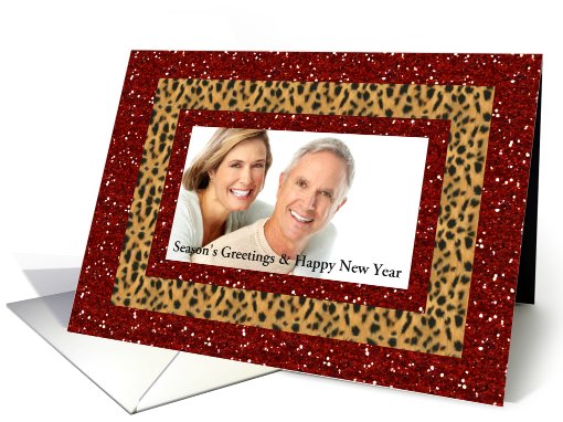 Season's Greetings - Animal Print & Faux Glitter look card (854469)