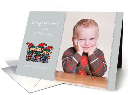 Christmas - 3 friendly Elves - Photo card (854482)
