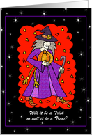 Trick or Treat - Halloween Warlock - Customizable card