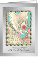 Christmas - Friend - Jingle Bell framed Flying Horse card