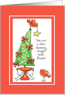 Christmas - Friend - Partner - Friendship Birds decorate a tree card
