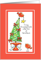 Christmas - Grandparents - Adorable Love Birds Decorate a tree card