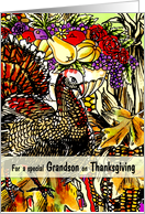 Grandson - A Thanksgiving Autumn Scene Collage card