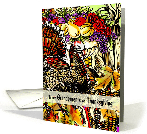 To both my Grandparents - A Thanksgiving Autumn Scene Collage card