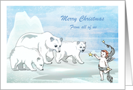 Christmas - From all of us - Polar Bears meet Polar Angel card