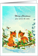 Christmas - From across the miles - Fox + Birds card