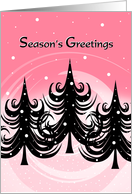 Season’s Greetings - Business - Trees in the Winter - Pink card