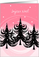 Joyeux Noel - Trees circled in the Winter card
